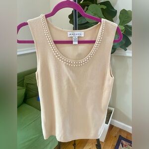 Rafael beaded tank top Beige Color Medium Summer top M